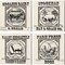Farmhouse Grain Sack Label Cow, Pig, Sheep & Chickens by TRE Sorelle Studios, 4 Piece Canvas Art Set